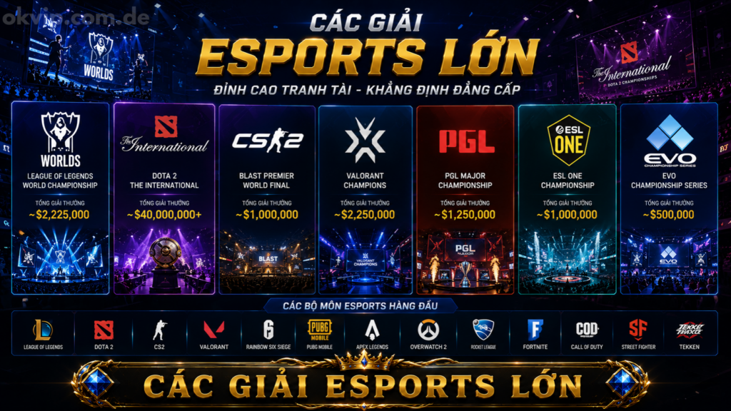 Tổng hợp các giải esports lớn