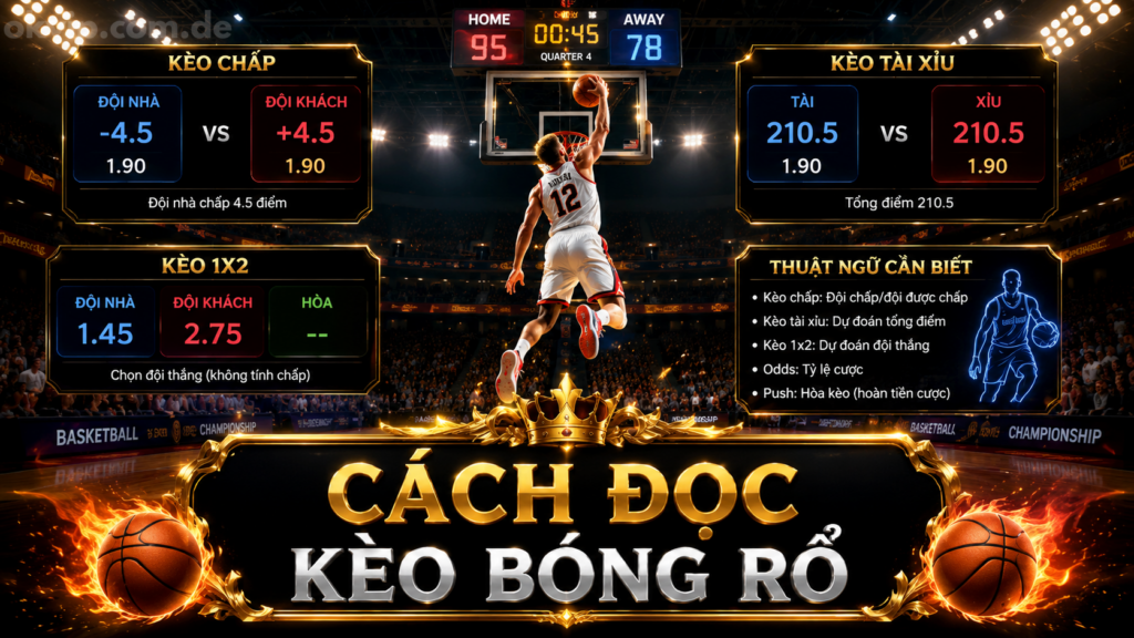 Cách Đọc Kèo Bóng Rổ: Moneyline, Chấp Điểm, Tài Xỉu A-Z