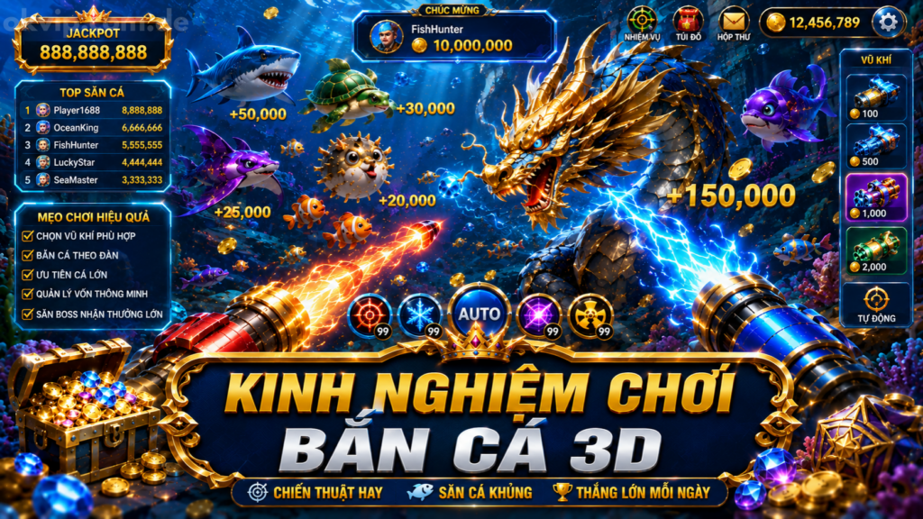 Kinh nghiệm chơi bắn cá 3D thắng lớn từ cao thủ