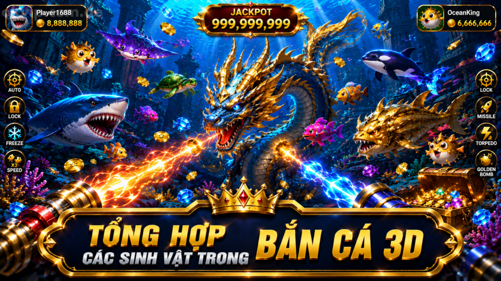 Tổng hợp tất cả sinh vật trong game bắn cá 3D