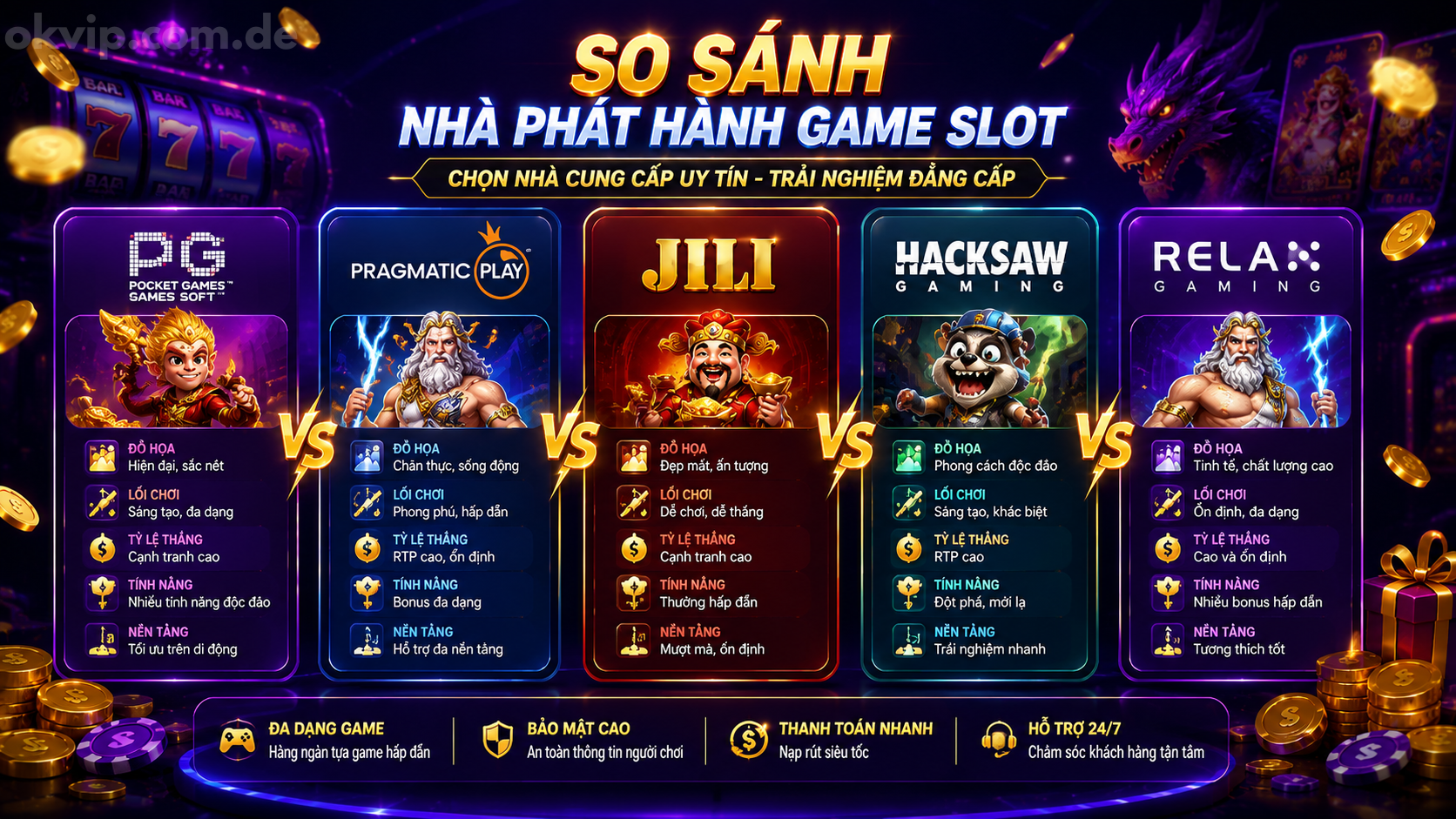 Nên Chọn Nhà Phát Hành Slot Nào? So Sánh 3 Đơn Vị Phổ Biến